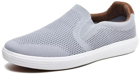 Puxowe Mocassins Slip-on pour Hommes Baskets en Maille Respirantes et Confortables Chaussures de Marche Légères et Décontractées 40 EU Gris