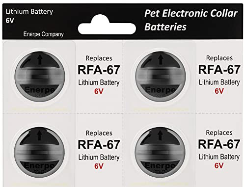 Enerpe RFA-67 RFA-67D-11 Lot de 4 batteries de rechange haute capacité pour colliers électroniques PetSafe 6 V