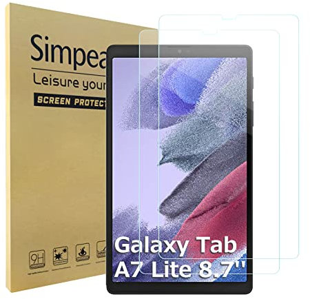 Simpeak 2 Pack Verre Trempé Compatible pour Samsung Galaxy Tab A7 Lite 8.7 Protection Ecran 9H Super Dureté/Anti Rayures/Ultra-Clair/Anti Bulle(SM-T220/SM-T225 2021 Release)