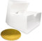 Cake Box 10 Inch Pack of 10 – Includes 10 White Cake Boxes with Removable Lids and 10 Golden Cake Boards – Strong Cardboard Cake Packaging for Cakes, Pies, Muffins, Donuts – Dust & Moisture Resistant