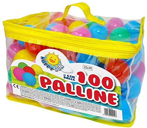 Marchio Palline Colorate per Bambine e Bambini 1 Anno, 100 Palline in Plastica Morbida e Resistente, 5 Colori, Piscina