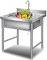 RTYHN Fregadero de Acero Inoxidable, Fregaderos de Cocina, 60 × 60 × 80 cm Fregadero Independiente de un Solo tazón con Soporte, para baño Lavandería Patio Trasero Garaje Sótano