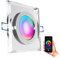 SSC-LUXon Einbaustrahler LED flach Smart Home aus Glas mit wechselbarer RGB CCT Lampe 230V (kompatibel mit Alexa, Siri & Google)