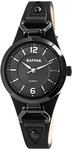 Raptor Classic Damen-Uhr Unterlegband Leder Leuchtzeiger Analog Quarz RA10148