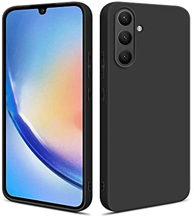 HSP Hülle für Samsung Galaxy A34 5G [Staubabweisend] Handyhülle | Premium TPU Silikon Case Schutzhülle | Kratzfest Stoßfest Fallschutz | Kameraschutz Displayschutz | Passgenau Dünn Matt | Schwarz