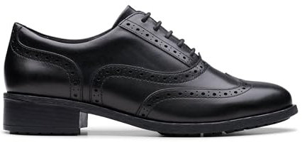 Clarks 261787094, Zapatos Planos Mary Jane Mujer, Black Leather, 39.5 EU