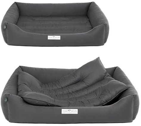 HOUND & NATURE | Öko Hundebett Bern | Weich/Soft | Gr. XXL für Sehr Große Hunde - Kuscheliges Hundebett Waschbar mit Wende - Liegekissen (XXL - 125x95 cm, Grau)