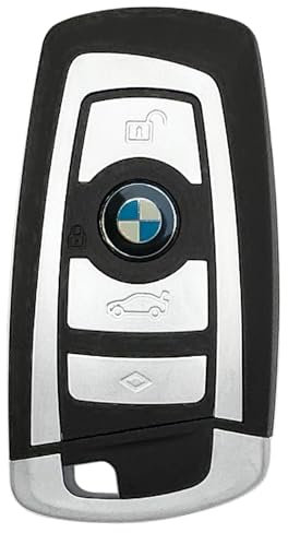 Replacement Keyless Entry Key Fob Cover for BMW 1 2 3 4 5 6 7 Series X3 X5 M2 M3 M5 F Series 235ix 320 E90 E92 E93 F10 F20 F30 F40 Key Fob Case Shell (Silver, 4 Buttons)
