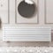 Go Bathrooms Pinta 475 x 1600mm Horizontal Radiator White Flat Panel Double Column Wall Mounted Designer White Radiator Central Heating Includes Brackets