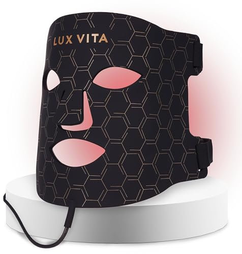 Lux Vita LED Face Light Therapy Mask, Acne Scar Treatment, Infrared Light Therapy, Anti Aging and Anti Wrinkle Red Light Therapy at Home