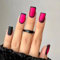 Ceboic 24 Pezzi Halloween Unghie Finte French, Corte Quadrate Press on Nails, Opaca Acrilico Unghie Adesive, French Manicure Kit con Bordo Nero per Donna e Ragazza Nail Art - Ragnatela Rosa