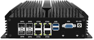 PcZinophyte Solide lüfterlose Firewall 4x10G SFP+ 4xi226-V 2.5G LAN Atom C3758 8 Core Home Server Soft Router Mini PC GPIO 6*COM AES-NI