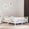 Iiaky Massivholzbett Bettgestell Bed Frame Bett Mit Bettkasten Hausbett Bett Massivholz Weiß 160x200 cm - 3105326