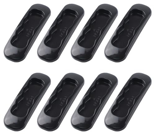 MOROBOR Lot de 8 poignées de porte coulissante ovales auto-adhésives sans perforation pour fenêtre coulissante de placard ou porte miroir (noir)