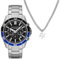 Armani Exchange Herren Analog Quarz Uhr mit Edelstahl Armband AX7166SET