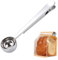 Coffee Scoop with Bag Clip 10g/15ML Stainless Steel Coffee Measuring Spoon for Ground Coffee and Beans Sealing Clip Coffee Measuring Spoon (7-inch, Silver)
