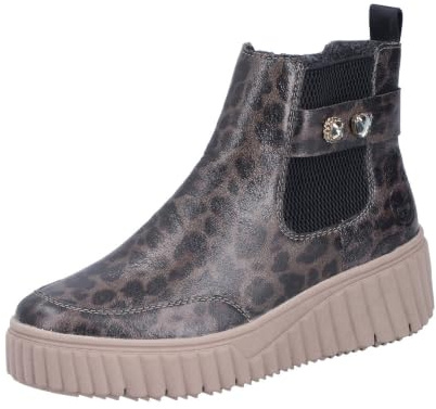 Rieker N2556-42 Schlupfstiefel Synthetik Damen in grau-kombi