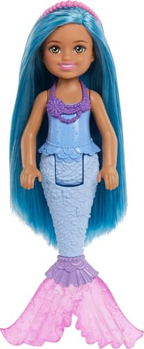 Barbie Chelsea Mermaid Small Doll with Blue Hair & Removable Hair Accessory, 6 Toy