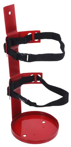 Soporte de Extintor de Hierro Rojo para Colgar Extintor Pequeño | Montaje de Pared, Instalación Fácil y Superficie Pulida, Poliéster E Hierro, 1