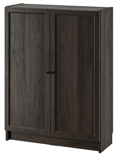 ProTuning BILLY/OXBERG Bücherregal mit Türen, Dunkelbraun Eichenoptik, 80 x 30 x 106 cm