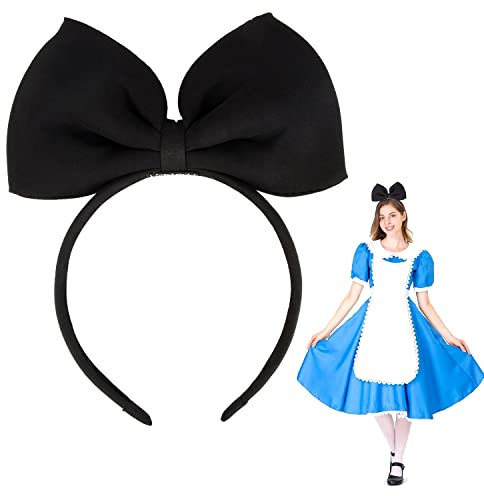 Haarreif Schwarz Schleife, Hoshin Alice im Wunderland Schwarzer Haarreifen mit Schleife für Damen Kinder