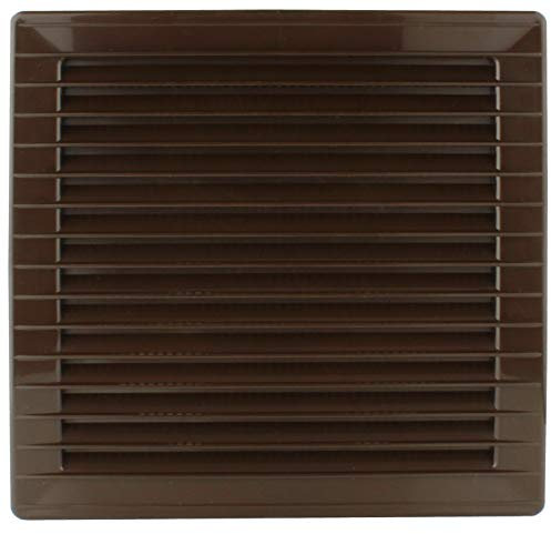 MKK Lüftungsgitter eckig Ø 100 120 125 150 mm Abluftgitter Lamellengitter Insektenschutz Kunststoff Ø 150 mm braun
