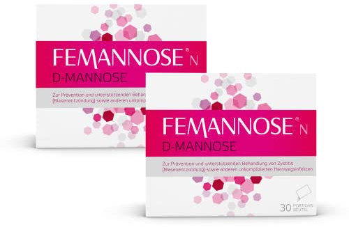 FEMANNOSE N | 30 x Trinkgranulat mit 2.000 mg D-Mannose und Preiselbeer-Extrakt für die Blase (2 x 30)