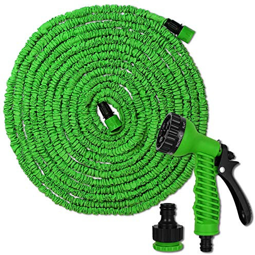 TW24 Flexibler Gartenschlauch 15m oder 30m inkl. Multifunktions Brause Flexi Schlauch Wasserschlauch flexibel Gartenschläuche dehnbar (15m)