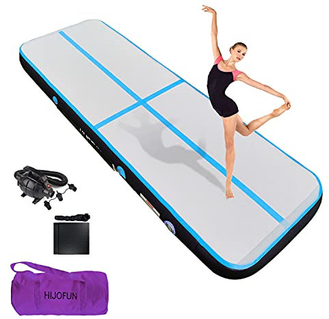 HIJOFUN Aufblasbare Gymnastik Tumbling Matten 3/4/5/6M 10CM Höhe Trainings Matte Länge Bodenmatte Inflatable Yoga Matte Taekwondo Air Floor Track