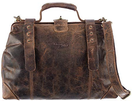 Greenland Nature Classic Doc-Bag XS Arztkoffer Doktorkoffer Arzttasche Doktortasche Hebammentasche Doc Case Koffer aus feinstem Leder braun - Geschenkset Greenland-2511