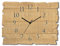 ARTLAND Wanddeko Wanduhr ohne Tickgeräusche aus Holz Funk Uhr lautlos 40x30 cm Rechteckig Muster Rustikal Landhausstil Hellbraun U1UM