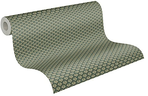 A.S. Création Art Deco Tapete Trendwall 2 Vliestapete grün gold matt glänzend glatt 379585 37958-5