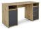 byLIVING Schreibtisch Lobo mit Melamin Oberfläche in Artisan Eiche mit anthrazit, 3 Schubkästen und 1 Tür mit viel Stauraum, Holzwerkstoff Spanplatte, braun, B 138, H 75, T 55 cm