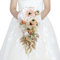 Brautstrauss Hochzeit Romantische Rosen Blumen Handstrauß,Kunstblumen Künstlicher Rosen Seidentuch Pfingstrose Blumenstrauß,Braut oder Brautjungfern Gefälschte Halten Blumen Dekor für Home Dekoration
