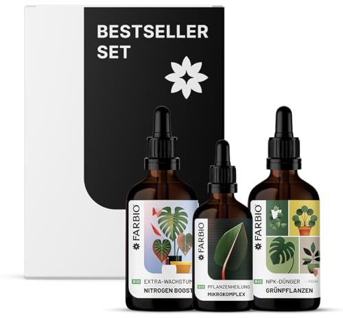 FARBIO Premium Pflanzenpflege-Set: Flüssigdünger für Pflanzenwachstum und Heilung
