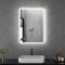 Goezes Badspiegel mit Beleuchtung 40x60cm LED Badezimmerspiegel, 60x40cm Badspiegel 3 Lichtfarbe Dimmbare 3000-6500K, Badezimmer Spiegel mit licht, Schminkspiegel mit Touchschalter
