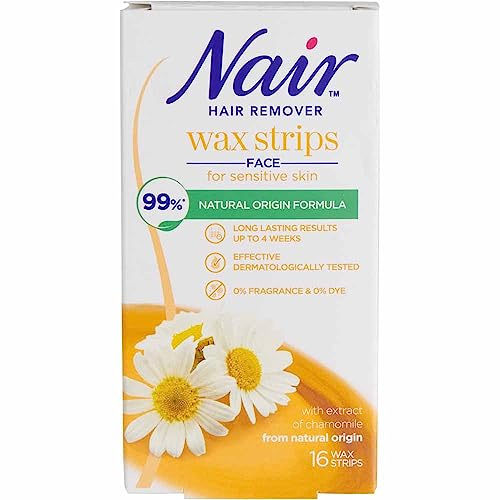 nair facial wax strips 16's