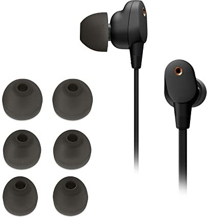 kwmobile 6x Replacement Ear Tips Compatible with Sony WI-1000XM2 - Silicone Tips for Earphones - Grey