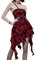 Retro Rockabilly Kleid Elegant Strapskleid Gothic Goth dressKleid Weinlese Partykleider A-Linie Boho Cocktailkleid Festliches Halloween Petticoat Faltenrock - S