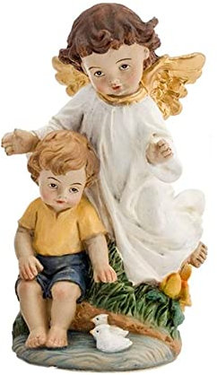 REGALOS LLUNA Ángel de la Guarda Figura 11 cm. niña Imagen Resina