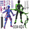 Pipihome T13 Action Figure, 2 Piezas Figura de acción Titan 13, Impresión 3D de Figuras Móviles con múltiples articulaciones, Dummy Action Figure con Weapons, Decoraciones Escritorio (A)
