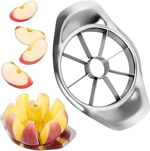 Generic Trancheuse à Pomme en Acier Inoxydable,Trancheuse à Fruits, Portionneuse à Pomme, Coupe Pomme Acier Inoxydable pour une Coupe Rapide et Facile des Fruits