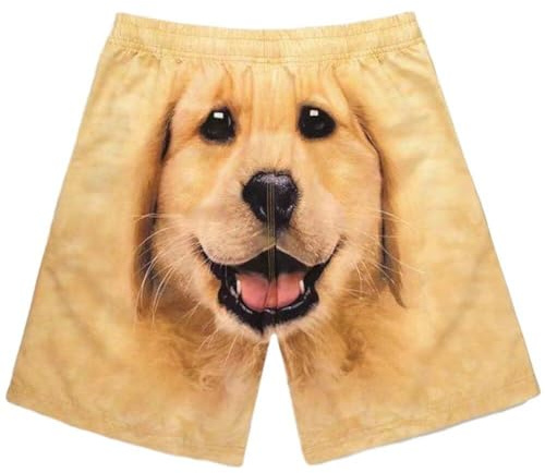 Glixoft Lustige Hunde-Shorts, Cartoon-Hunde-Shorts, Animal-Print-Shorts, Herren-Strand-Shorts, Sommer, Lässige Unterhose, Schwimm- Und Laufhose