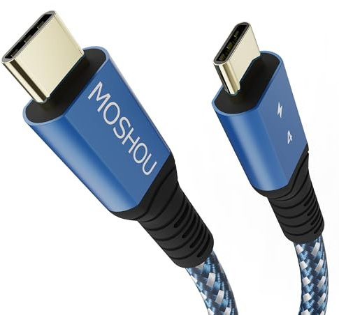 Cable USB4/Thunderbolt 4, Certificado Intel, 40Gbps, 100W PD3.1, 8K@60Hz, 4K@120Hz, para MacBook M1/M2/M3, iPhone 16/15, iPad Pro, Samsung S25/S24, Dell, Lenovo, Dock, eGPU, SSD,1,5M