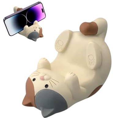 WUFGWBD Cat Mobile Phone Holder in Supine Position - Cute Cartoon Desktop Ornament and Accessory