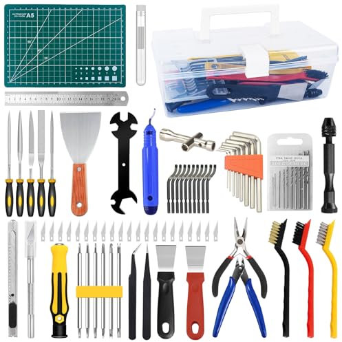 HIMOMO 99 PCS 3D Printer Tool Kit, 3D Printer Accessories Includes Deburring Tool, Cleaning Brush Set, Screwdriver, Wrench, Cutting Mat, Toolbox, 3D Printing Tools for Cleaning 3D Printerss