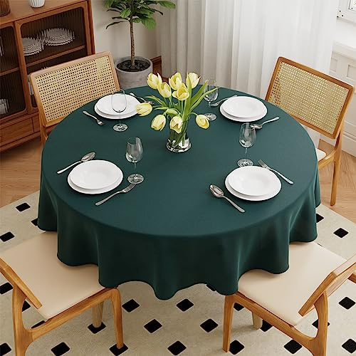 Zdada Grün Abwaschbar Tischdecken Rund Ø150cm Polyester Tischdecke, Kratzfest, Fleckschutz Tischtuch Outdoor Tischwäsche für Garten, Esszimmer, Feiern und Haushalt