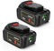 WVGFAUXA Battery Pack Battery，Compatible For Dewalt，18V 20V Power Tool Replace Battery Accessories For DCB200 Rechargeable Lithium Batteries(2 PCS 6Ah battery)