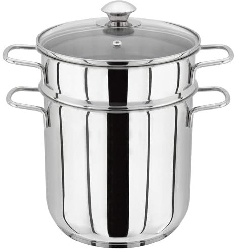Judge Speciality Cookware JA80 Extra Large 5.2L Stainless Steel Pasta Pot with Drainer Insert (31cm x 22cm x 31cm) Induction Ready - 25 Year Guarantee