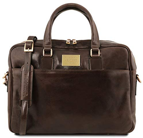 Tuscany Leather Urbino Maletín en piel para ordenador con bolsillo delantero